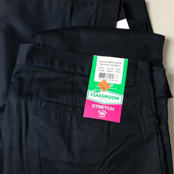 Juniors Stretch Twill Pants Blue - Picture 4 of 5